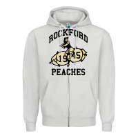 Dove Grey rockford peaches Zipper Hoodie - artisFamous