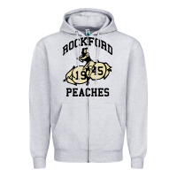 Heather Grey rockford peaches Zipper Hoodie - artisFamous