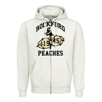 Oatmeal Heather rockford peaches Zipper Hoodie - artisFamous