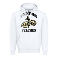 White rockford peaches Zipper Hoodie - artisFamous