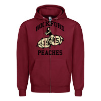Burgundy rockford peaches Zipper Hoodie - artisFamous
