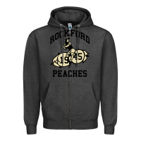Charcoal Heather rockford peaches Zipper Hoodie - artisFamous