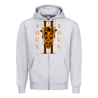 Heather Grey soul ii Zipper Hoodie - artisFamous