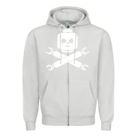 Dove Grey block face pirate Zipper Hoodie - artisFamous