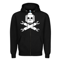 Black block face pirate Zipper Hoodie - artisFamous