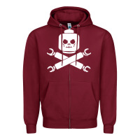 Burgundy block face pirate Zipper Hoodie - artisFamous