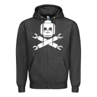 Charcoal Heather block face pirate Zipper Hoodie - artisFamous
