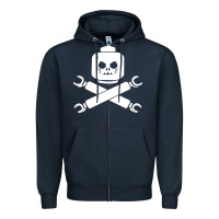 Navy block face pirate Zipper Hoodie - artisFamous