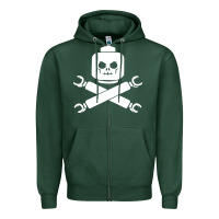 Sports Green block face pirate Zipper Hoodie - artisFamous