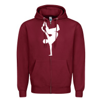 Burgundy breakdancer Zipper Hoodie - artisFamous
