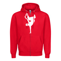 Red breakdancer Zipper Hoodie - artisFamous