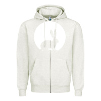 Oatmeal Heather bunny and full moon funny Zipper Hoodie - artisFamous