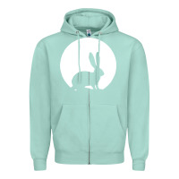 Seafoam bunny and full moon funny Zipper Hoodie - artisFamous