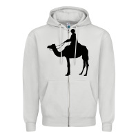 Dove Grey camel rider Zipper Hoodie - artisFamous