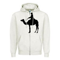 Oatmeal Heather camel rider Zipper Hoodie - artisFamous