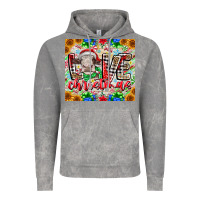 Cloud Rock Love Christmas cow Vintage Hoodie - CowhideDigitalArt