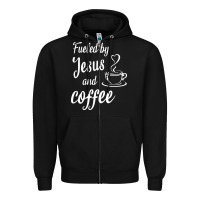 Black Fueled by jesus and coffee Zipper Hoodie - artisFamous