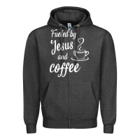 Charcoal Heather Fueled by jesus and coffee Zipper Hoodie - artisFamous
