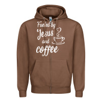 Chestnut Fueled by jesus and coffee Zipper Hoodie - artisFamous