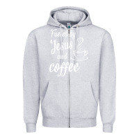 Heather Grey Fueled by jesus and coffee Zipper Hoodie - artisFamous