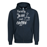 Navy Fueled by jesus and coffee Zipper Hoodie - artisFamous