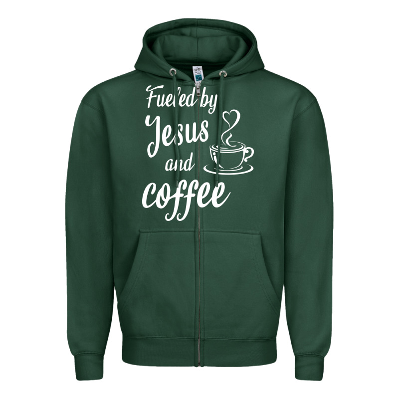 Fueled By Jesus And Coffee Zipper Hoodie by artisFamous | Teevron