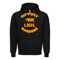 Black bandidos support your local texas Zipper Hoodie - artisFamous