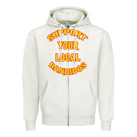 Oatmeal Heather bandidos support your local texas Zipper Hoodie - artisFamous