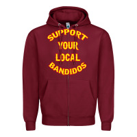 Burgundy bandidos support your local texas Zipper Hoodie - artisFamous