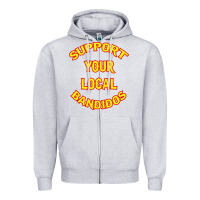 Heather Grey bandidos support your local texas Zipper Hoodie - artisFamous