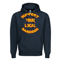 Navy bandidos support your local texas Zipper Hoodie - artisFamous