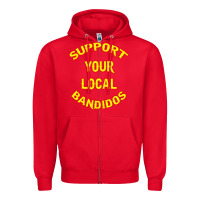 Red bandidos support your local texas Zipper Hoodie - artisFamous