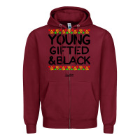 Burgundy young gifted and black african american men Zipper Hoodie - artisFamous