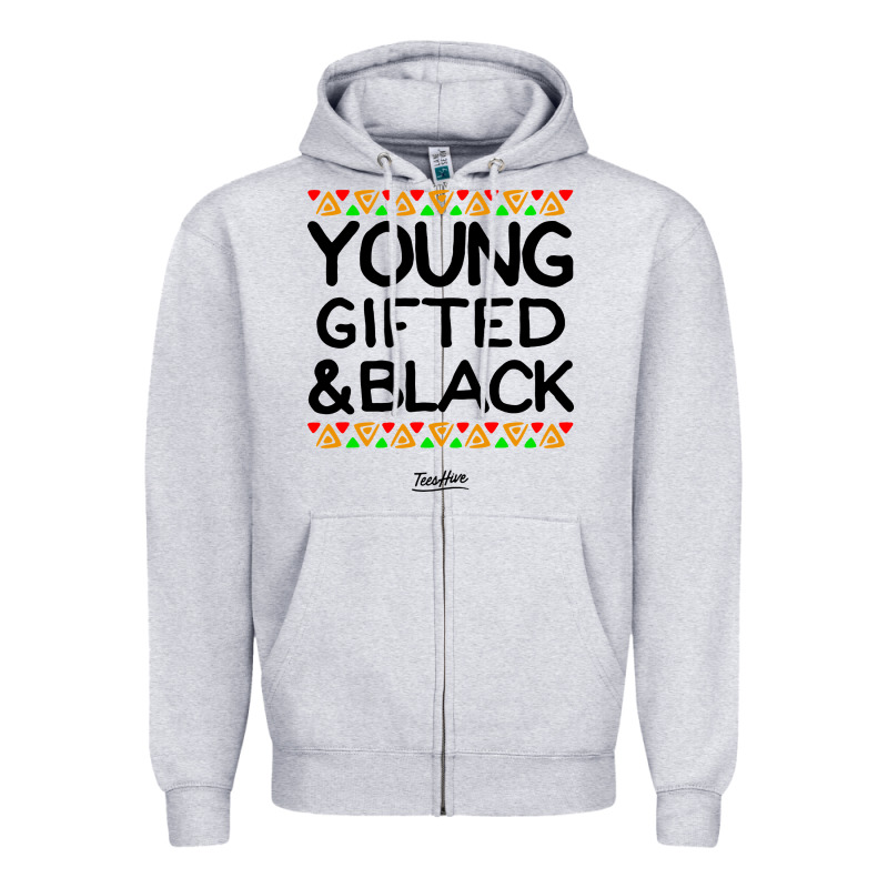 Young Gifted And Black African American Men Zipper Hoodie by artisFamous | Teevron