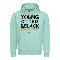 Seafoam young gifted and black african american men Zipper Hoodie - artisFamous