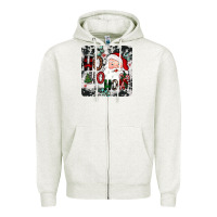 Oatmeal Heather ho ho ho coaster Zipper Hoodie - JahusDesignShop