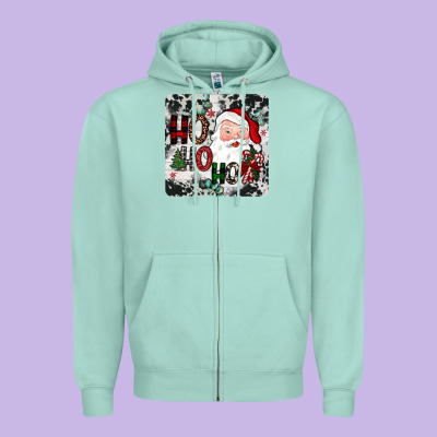 Ho Ho Ho Coaster Zipper Hoodie Designed By Jahusdesignshop
