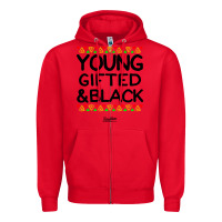 Red young gifted and black african american men Zipper Hoodie - artisFamous