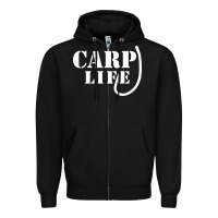 Black carp life funny fish fishing Zipper Hoodie - artisFamous