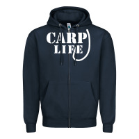 Navy carp life funny fish fishing Zipper Hoodie - artisFamous