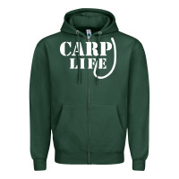 Sports Green carp life funny fish fishing Zipper Hoodie - artisFamous