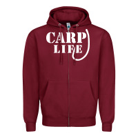 Burgundy carp life funny fish fishing Zipper Hoodie - artisFamous
