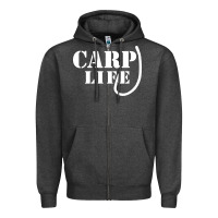 Charcoal Heather carp life funny fish fishing Zipper Hoodie - artisFamous