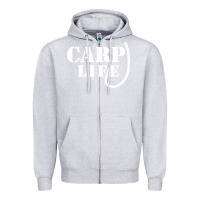 Heather Grey carp life funny fish fishing Zipper Hoodie - artisFamous