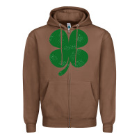 Chestnut distressed green four leaf clover Zipper Hoodie - artisFamous