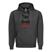 Charcoal Heather fck tha police Zipper Hoodie - artisFamous