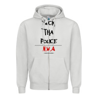 Dove Grey fck tha police Zipper Hoodie - artisFamous