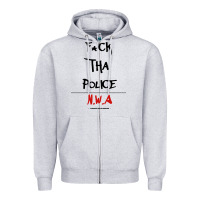Heather Grey fck tha police Zipper Hoodie - artisFamous