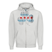 Dove Grey irish chicago flag shamrock Zipper Hoodie - artisFamous