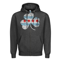 Charcoal Heather irish chicago flag shamrock Zipper Hoodie - artisFamous